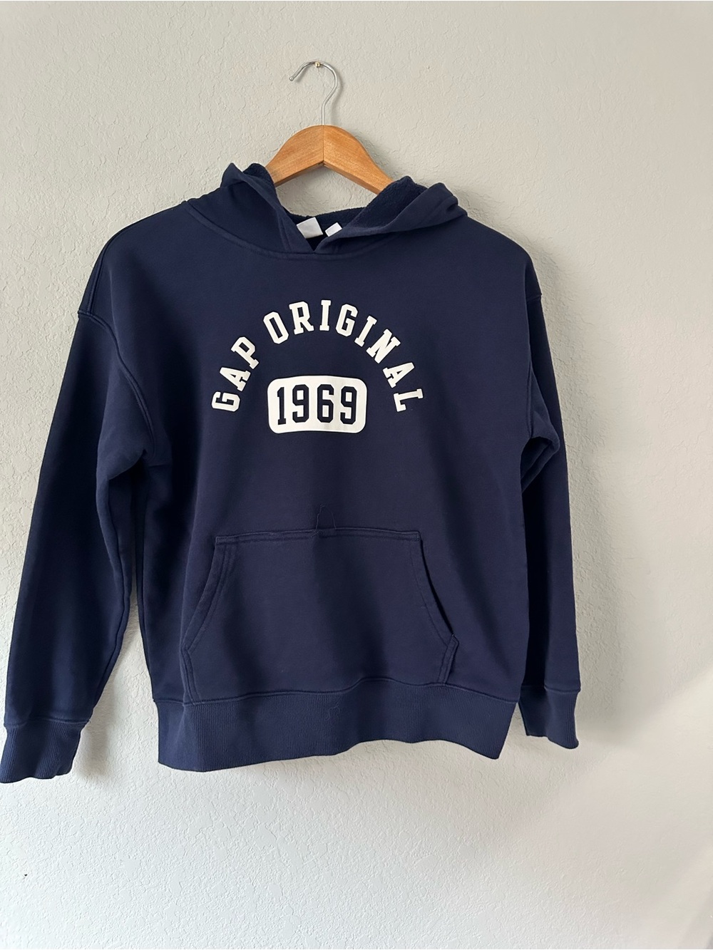 GAP Kids Navy Crewneck Hoodie with White Logo